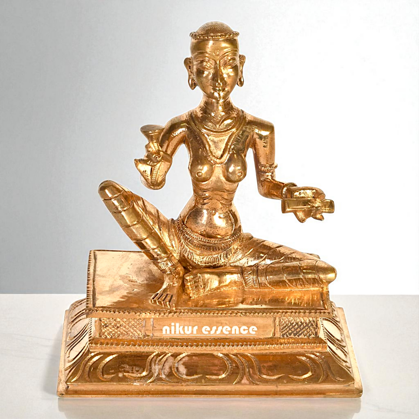 Saint Karaikkal Ammaiyar Seated with Blessing Bronze/Panchaloha idol - 6 Inches Nikuressence