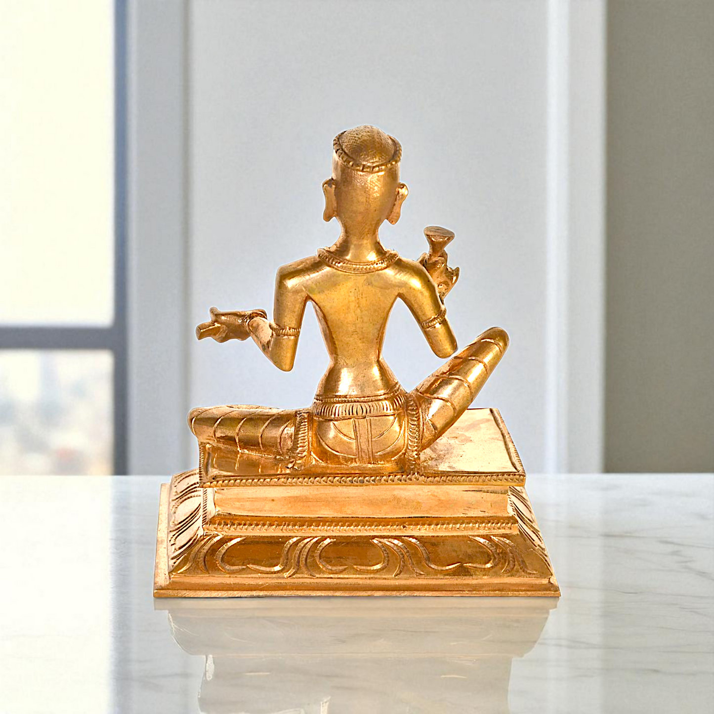 Saint Karaikkal Ammaiyar Seated with Blessing Bronze/Panchaloha idol - 6 Inches Nikuressence