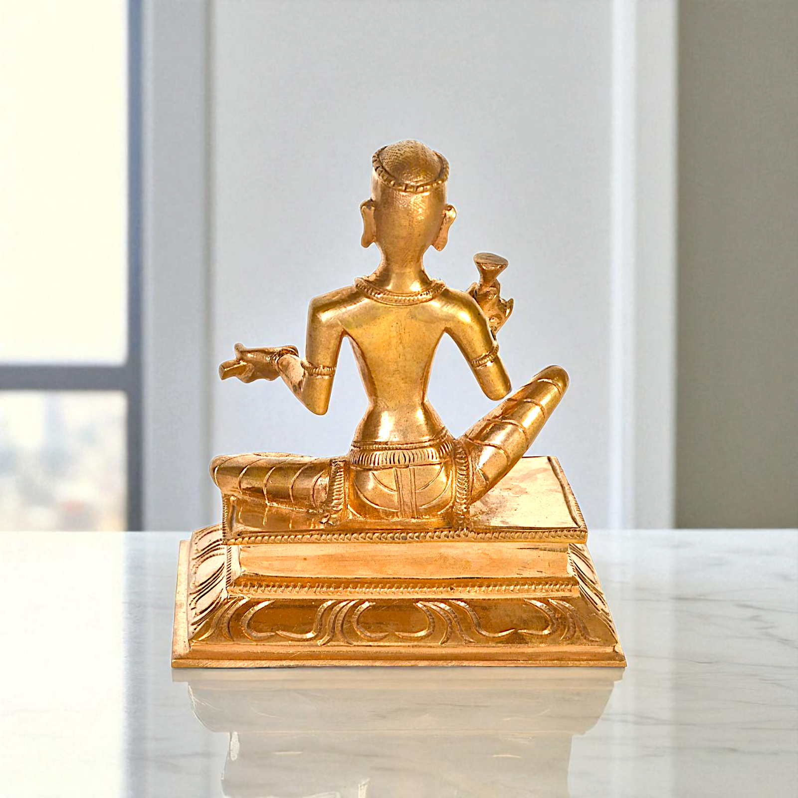 Saint Karaikkal Ammaiyar Seated with Blessing Bronze/Panchaloha idol - 6 Inches Nikuressence