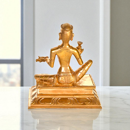 Saint Karaikkal Ammaiyar Seated with Blessing Bronze/Panchaloha idol - 6 Inches Nikuressence