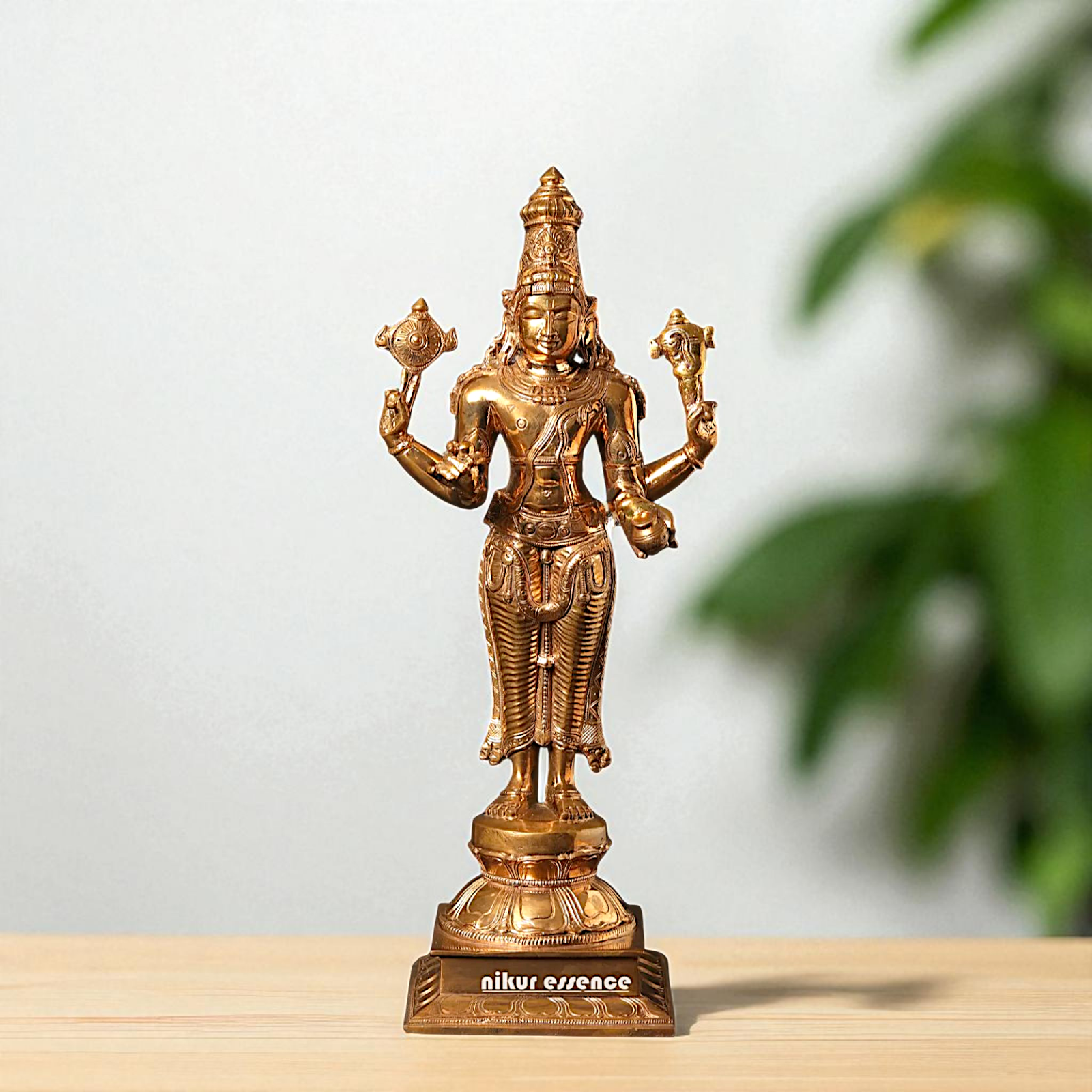 Lord Vishnu Dhanvantri Standing with Blessing Bronze/Panchaloha idol - 15 Inches Nikuressence