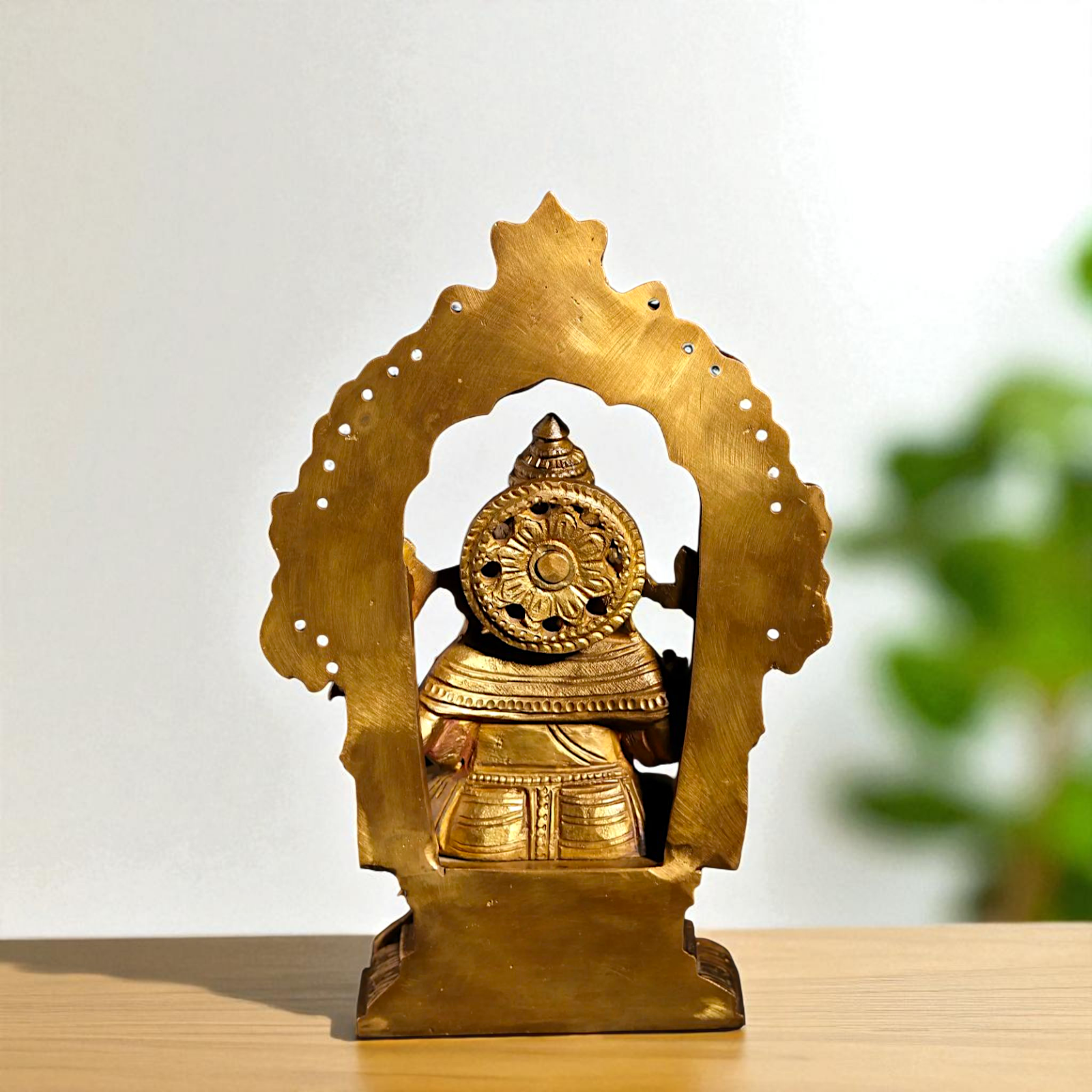 Lord Vinayaka Ganesha Seated on kirtimukha throne with Blessing Bronze/Panchaloha idol - 7 Inches Nikuressence