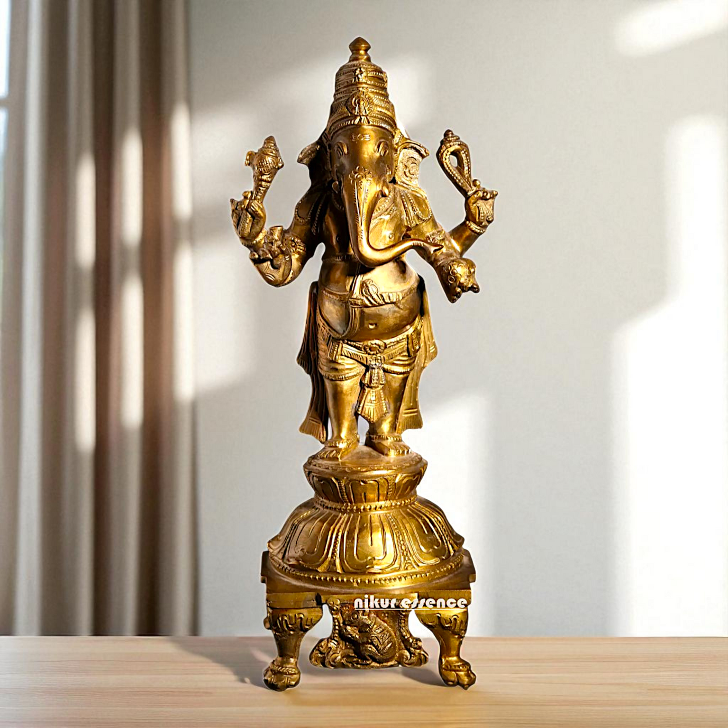 Ganesh Vinayaka Standing with Blessing Bronze/Panchaloha idol - 11 Inches Nikuressence