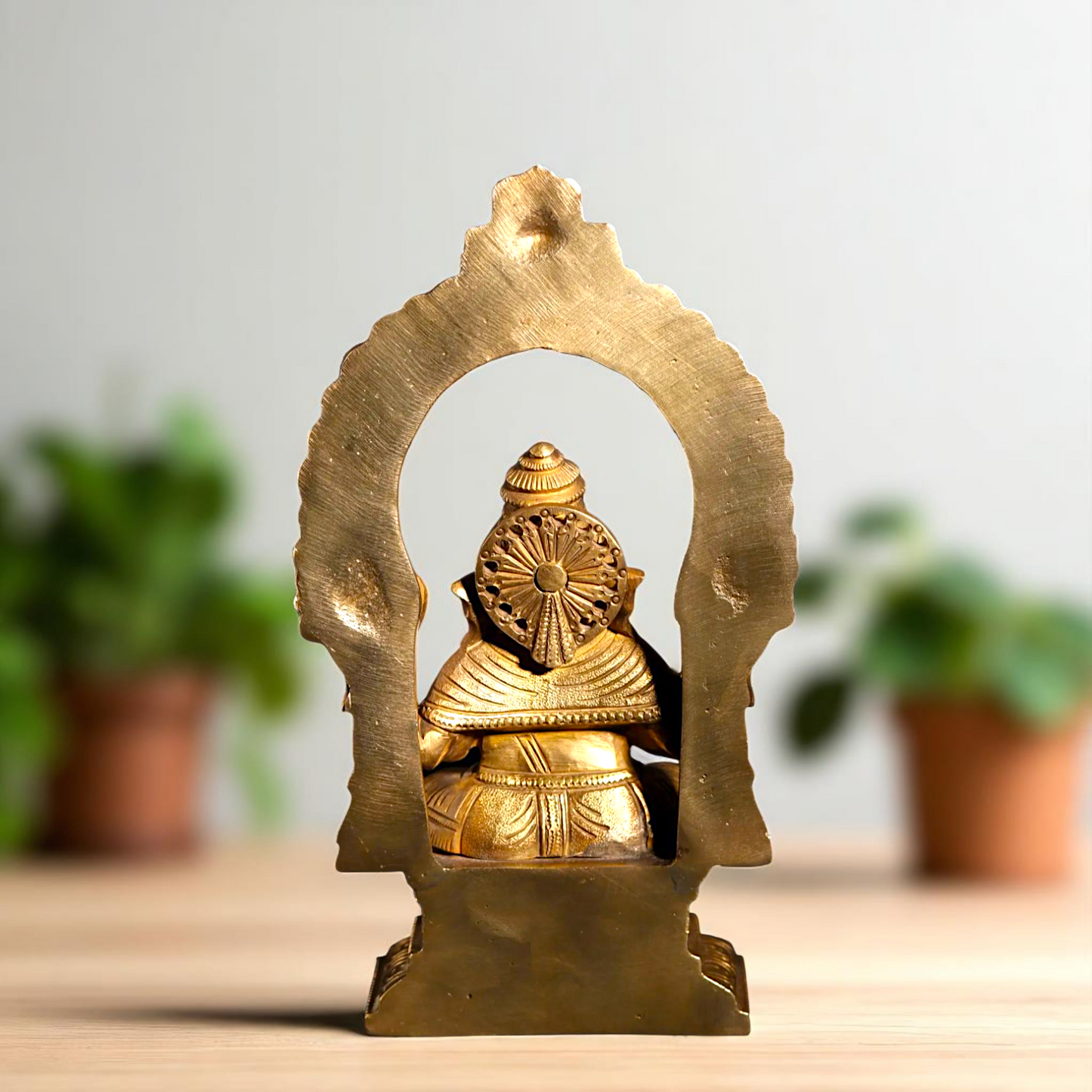 Lord Ganesha Ganpati Seated on kirtimukha throne with Blessing Bronze/Panchaloha idol - 8 Inches Nikuressence