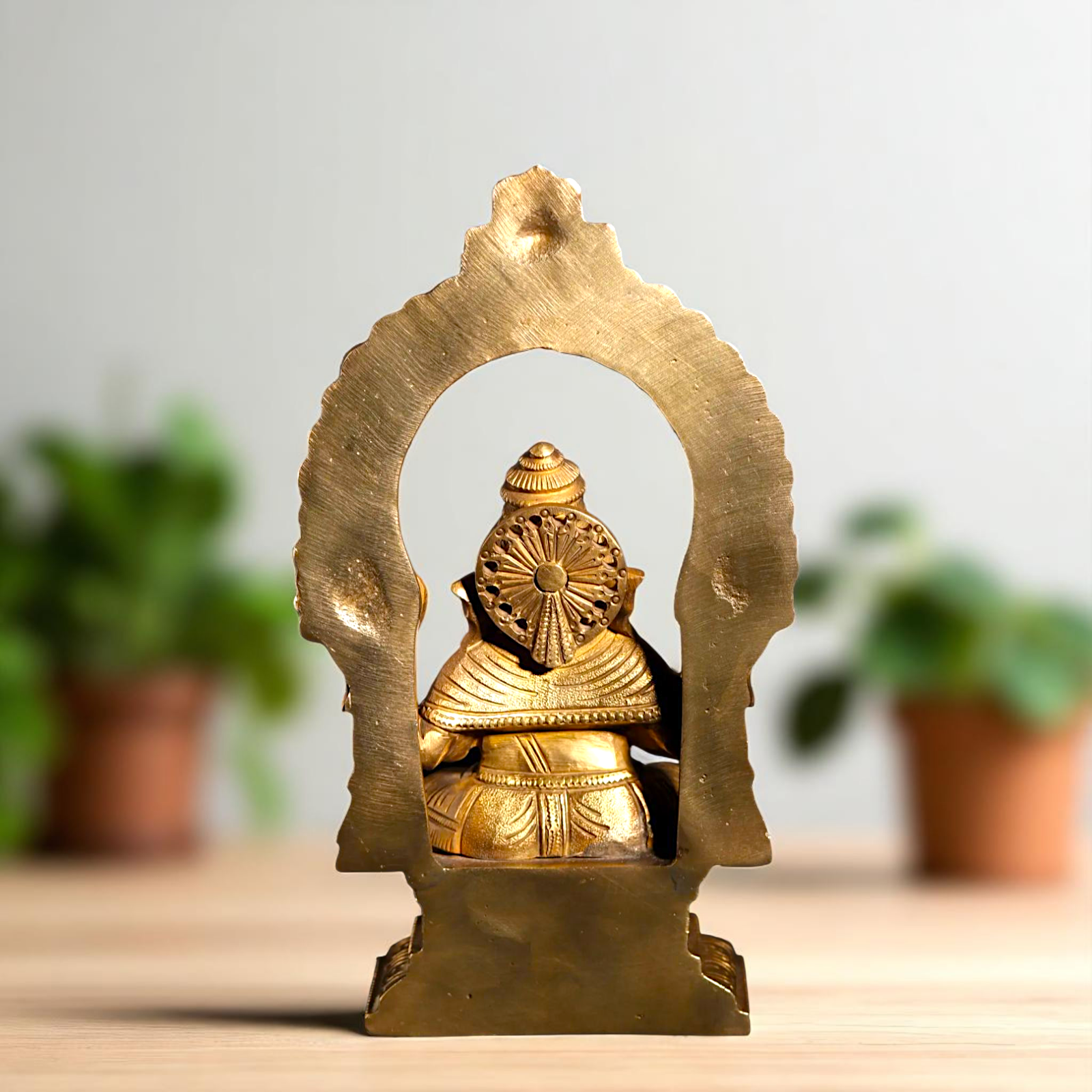 Lord Ganesha Ganpati Seated on kirtimukha throne with Blessing Bronze/Panchaloha idol - 8 Inches Nikuressence