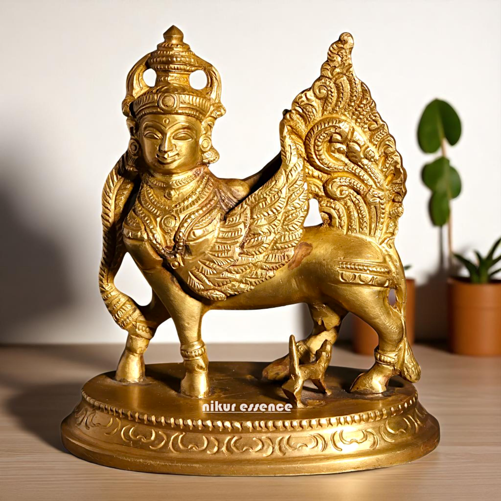 Online kamadhenu Cow maa Standing Bronze/Panchaloha idol - 5 Inches Nikuressence