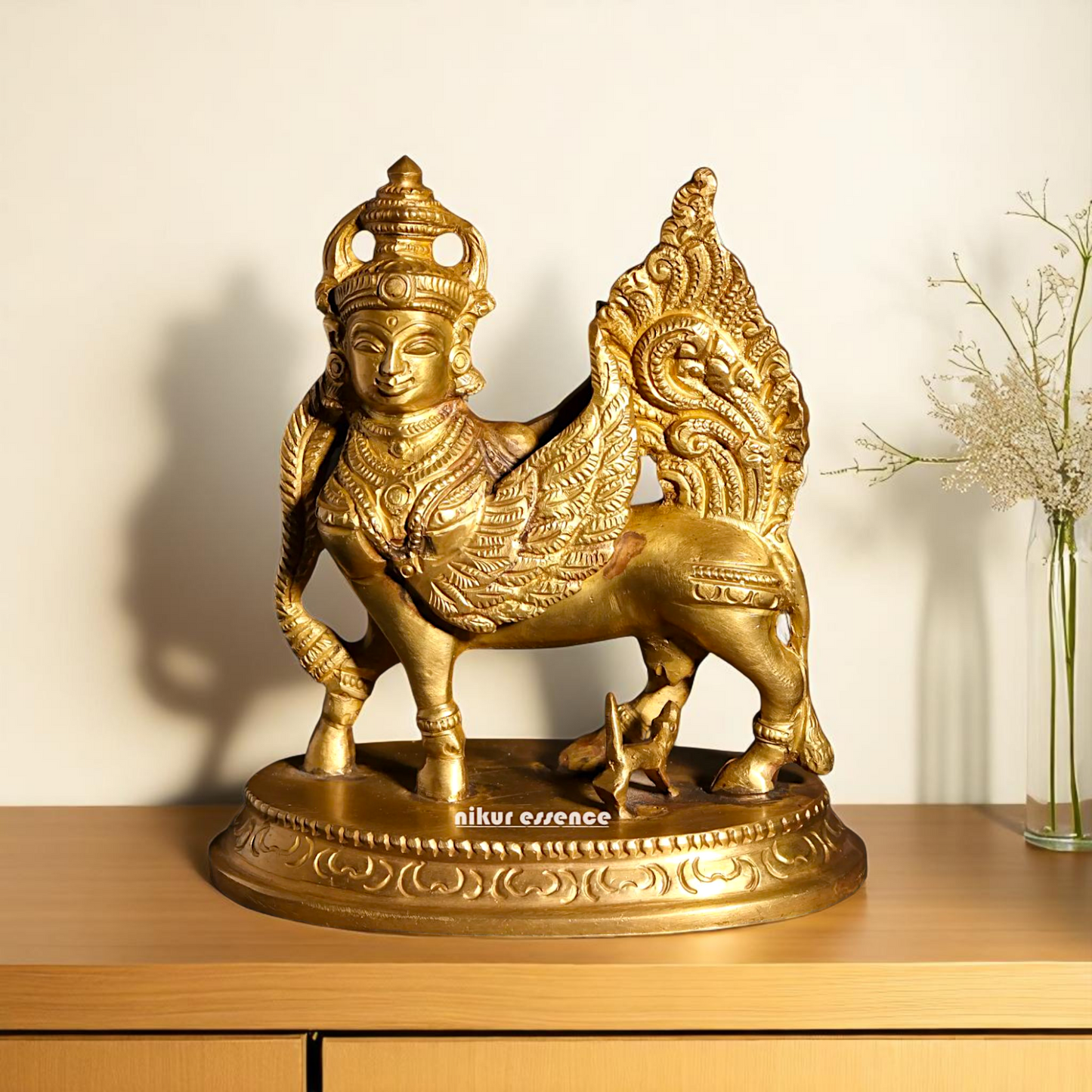 Online kamadhenu Cow maa Standing Bronze/Panchaloha idol - 5 Inches Nikuressence