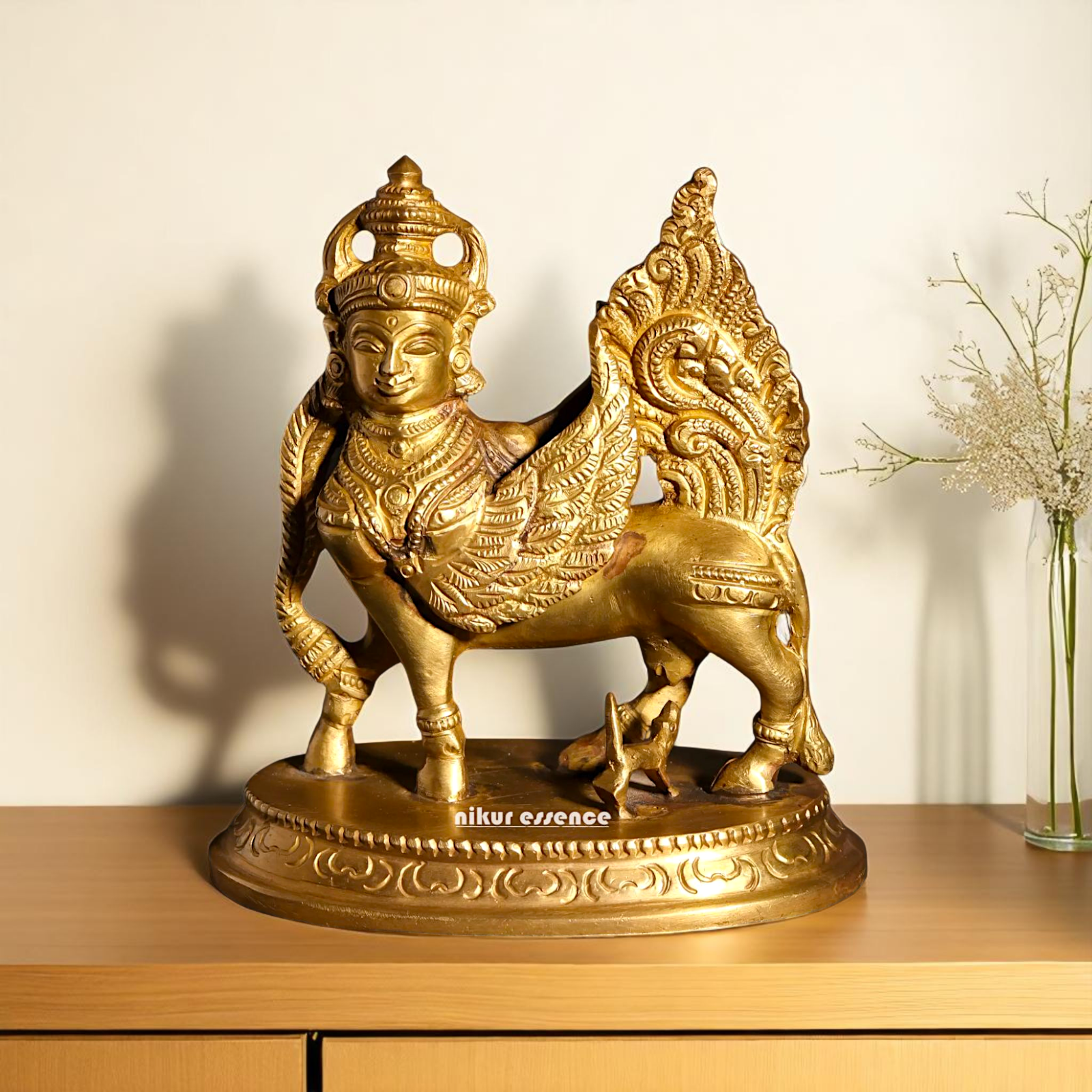 Online kamadhenu Cow maa Standing Bronze/Panchaloha idol - 5 Inches Nikuressence