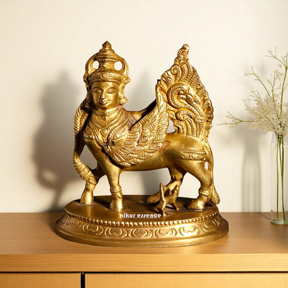 Online kamadhenu Cow maa Standing Bronze/Panchaloha idol - 5 Inches Nikuressence