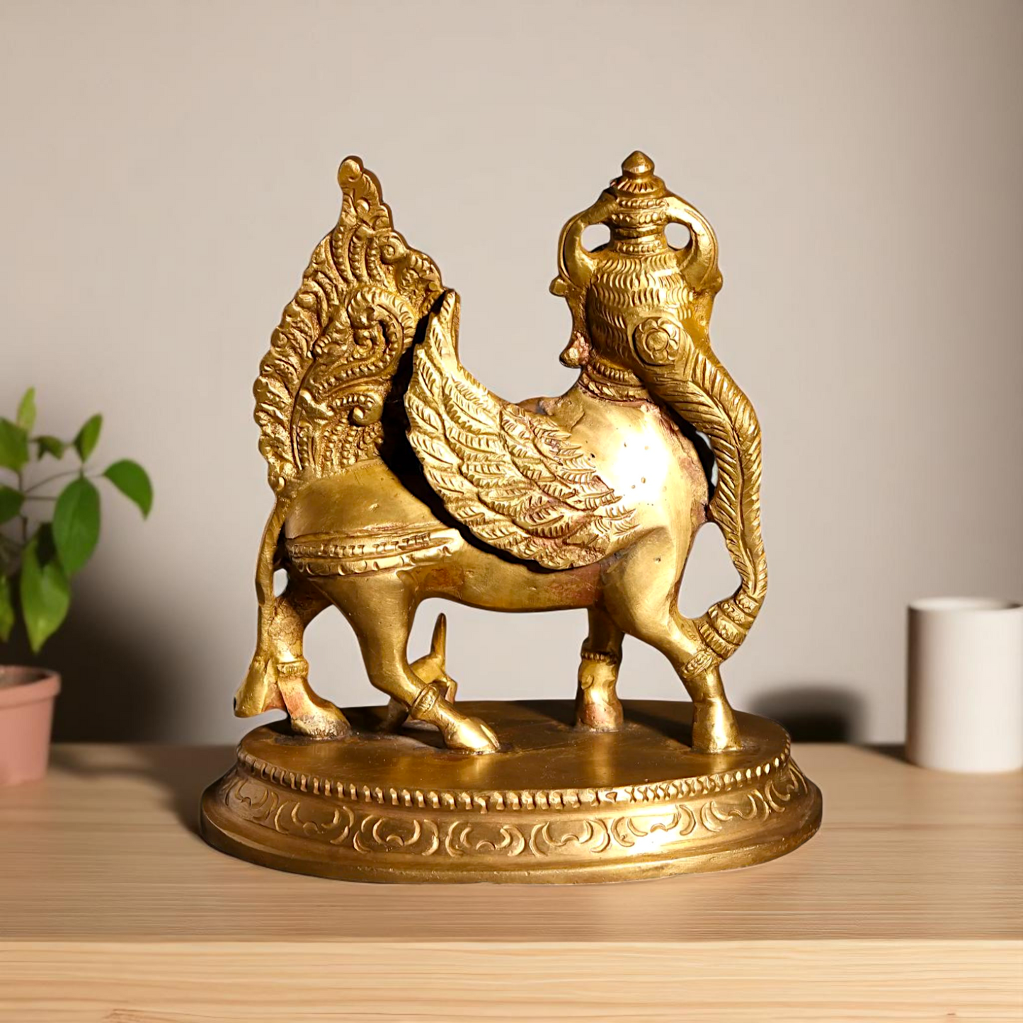 Online kamadhenu Cow maa Standing Bronze/Panchaloha idol - 5 Inches Nikuressence