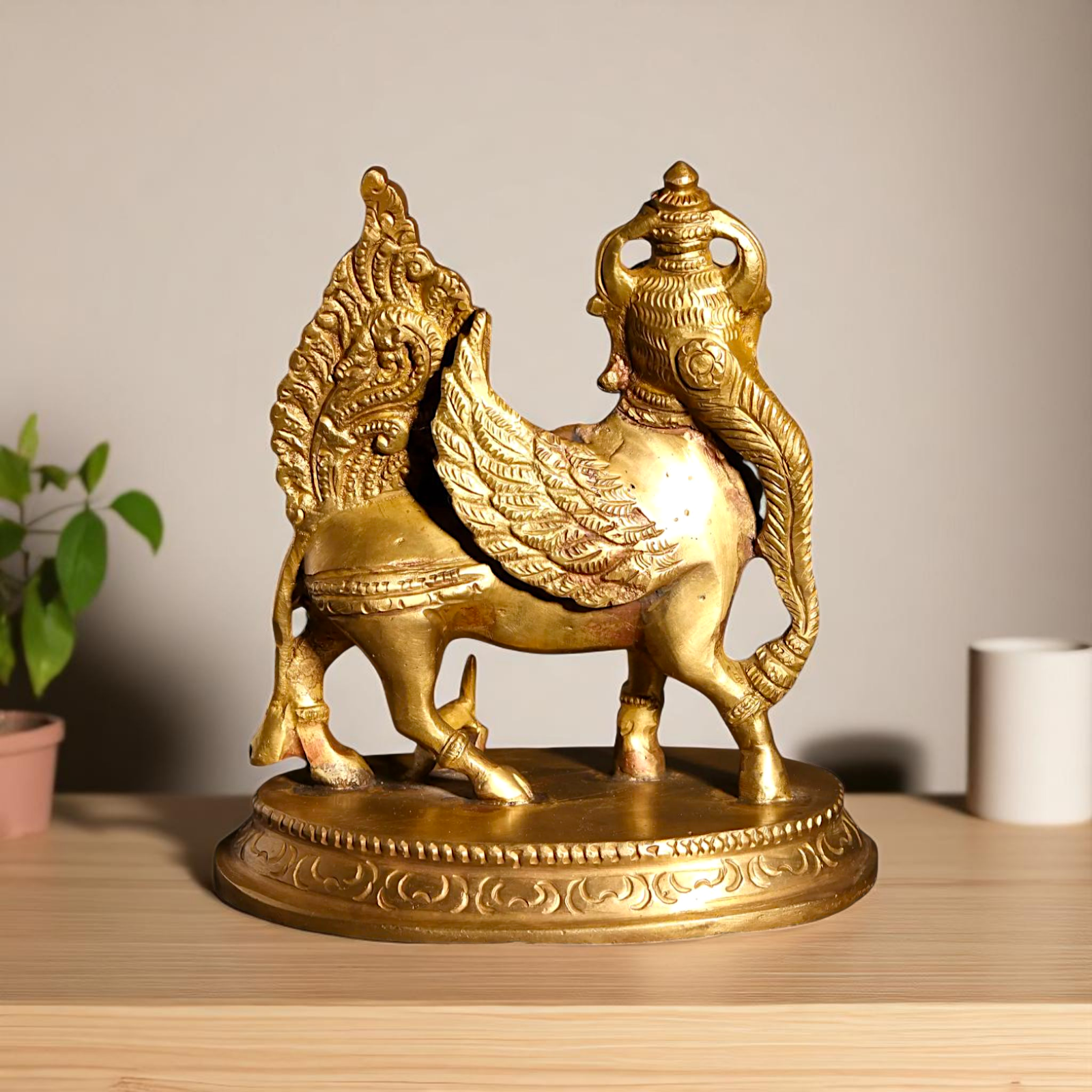 Online kamadhenu Cow maa Standing Bronze/Panchaloha idol - 5 Inches Nikuressence