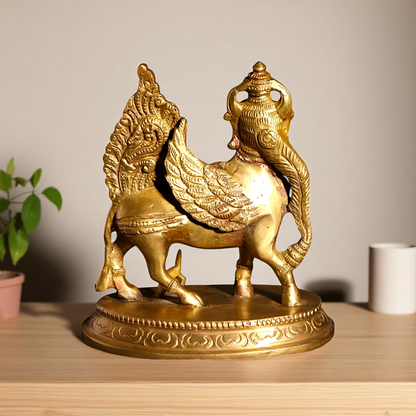 Online kamadhenu Cow maa Standing Bronze/Panchaloha idol - 5 Inches Nikuressence