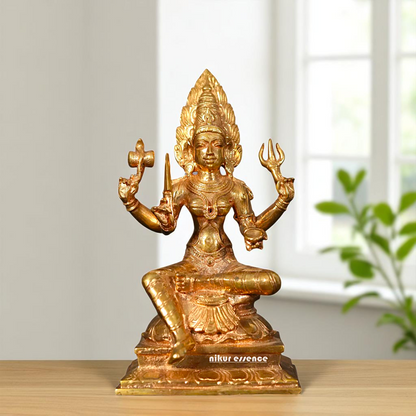 Buy Mariamman Durga Devi Seated with Four Armed Bronze/Panchaloha idol - 6 Inches Nikuressence