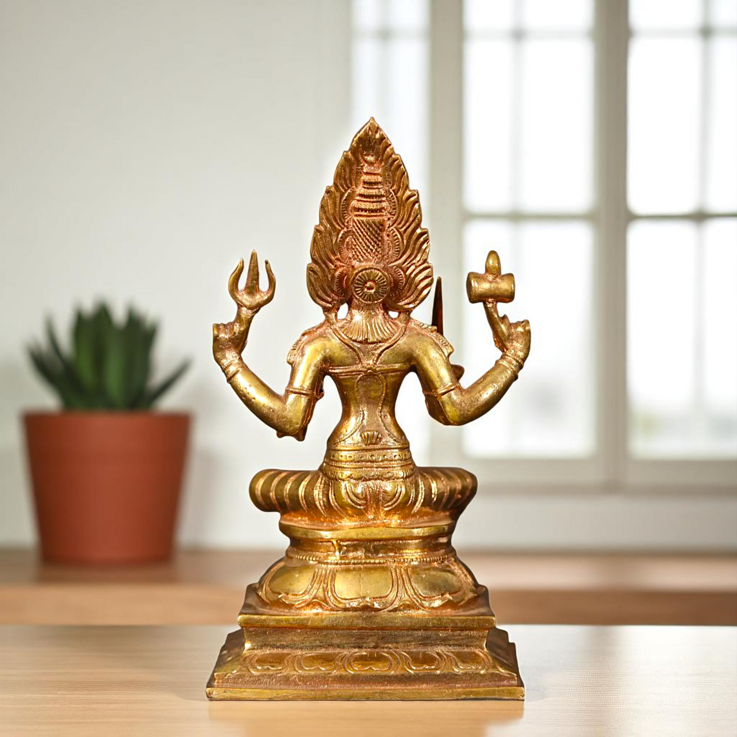 Buy Mariamman Durga Devi Seated with Four Armed Bronze/Panchaloha idol - 6 Inches Nikuressence