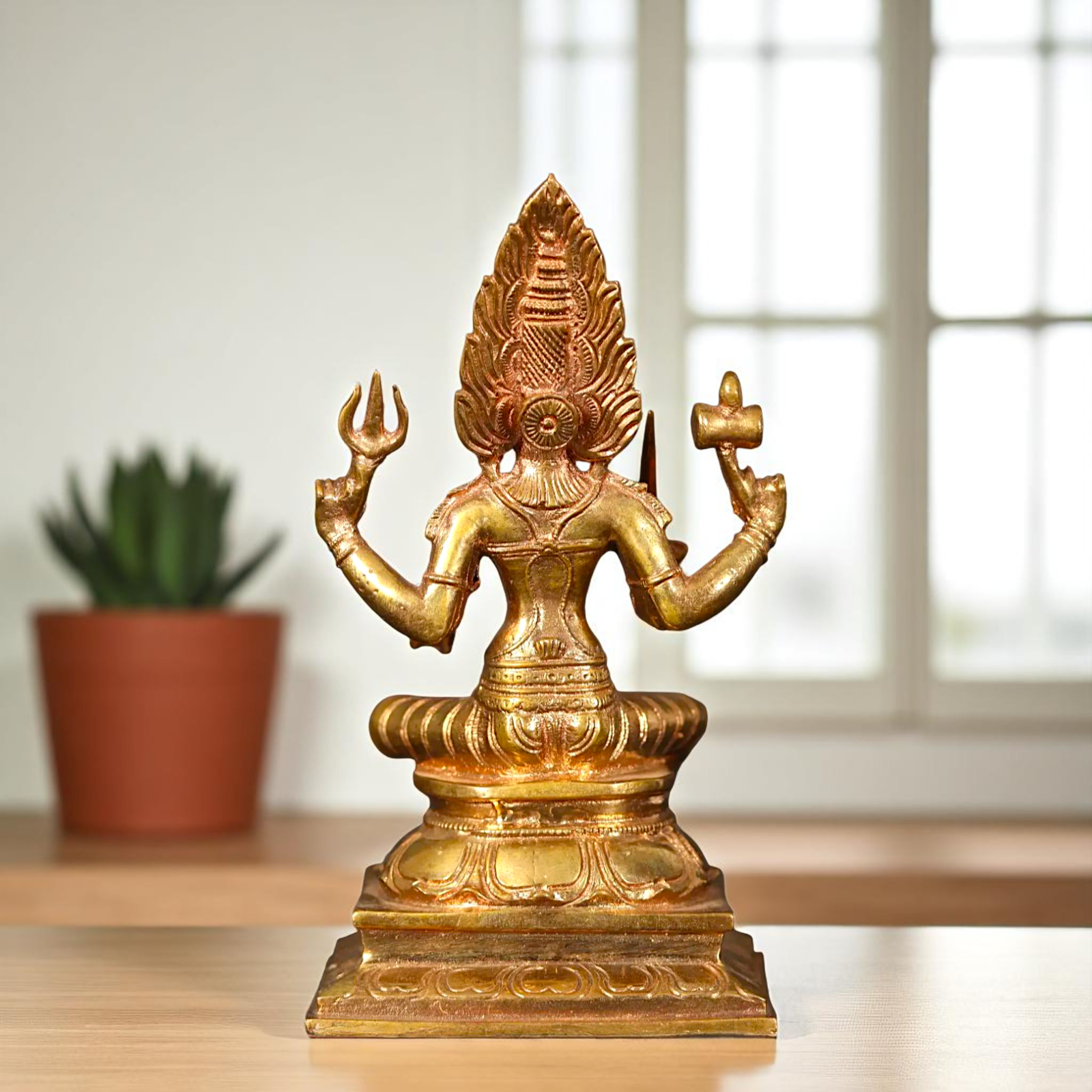 Buy Mariamman Durga Devi Seated with Four Armed Bronze/Panchaloha idol - 6 Inches Nikuressence