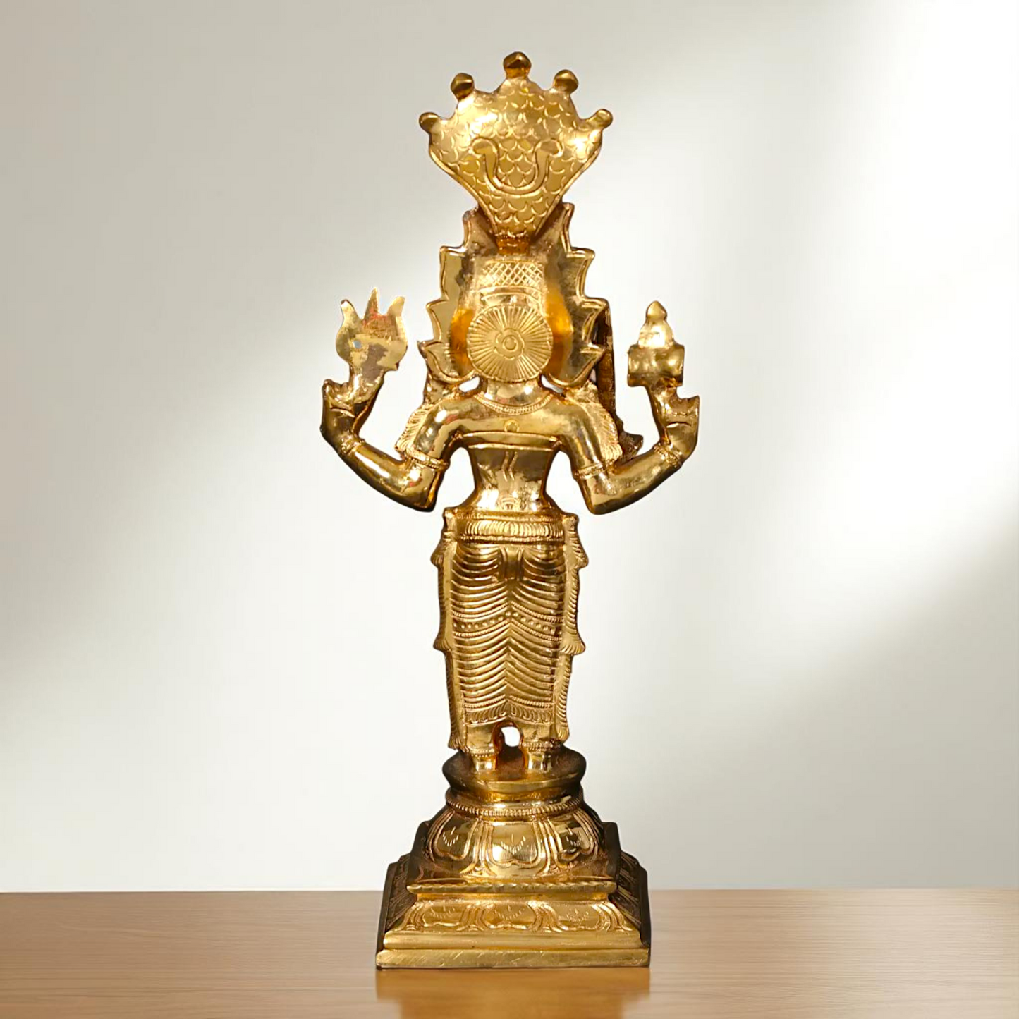 Goddess Mariamman Standing with Blessing Bronze/Panchaloha idol - 12 Inches Nikuressence