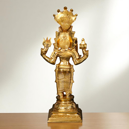 Goddess Mariamman Standing with Blessing Bronze/Panchaloha idol - 12 Inches Nikuressence