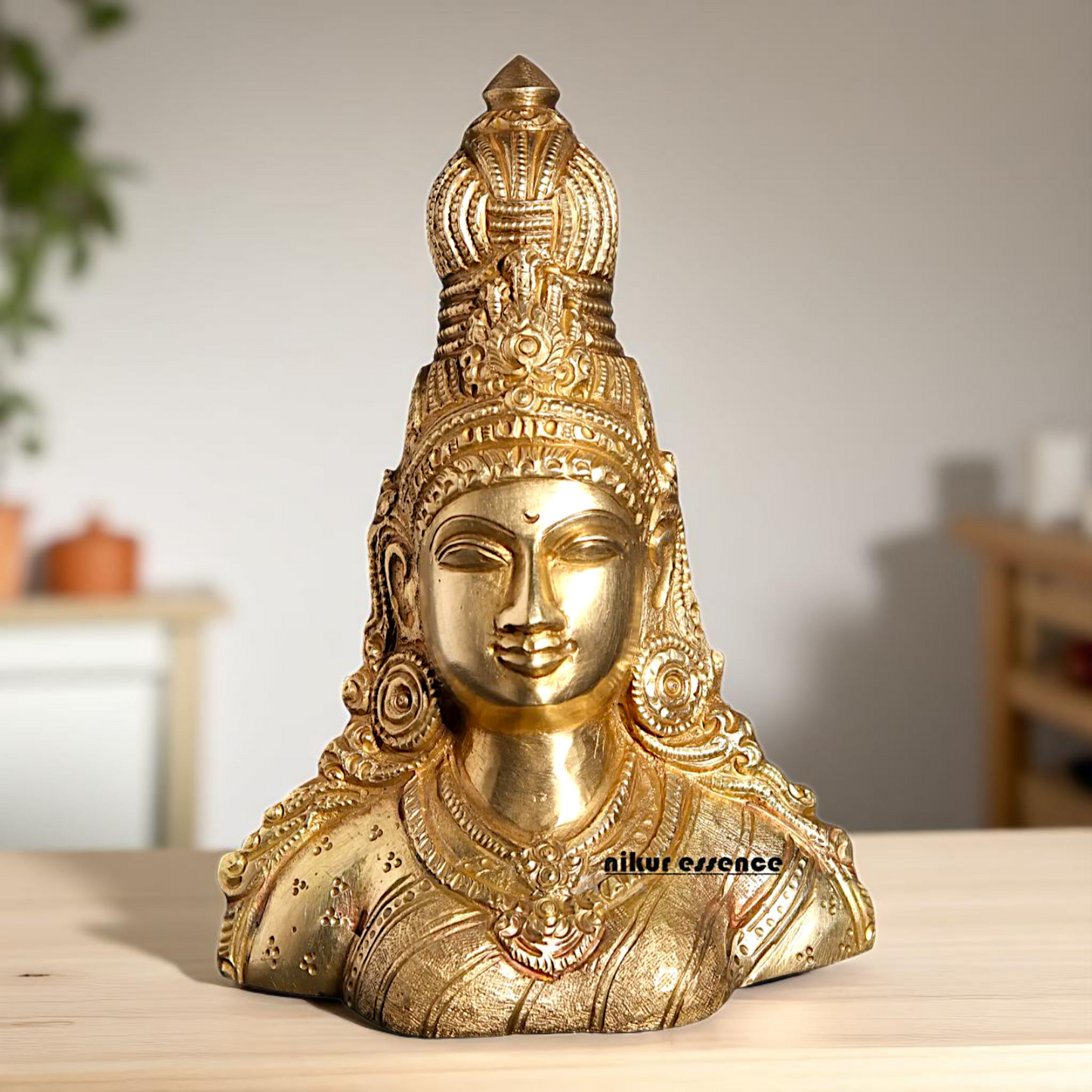 Goddess Parvati Maa Head face Bronze/Panchaloha idol - 5 Inches Nikuressence