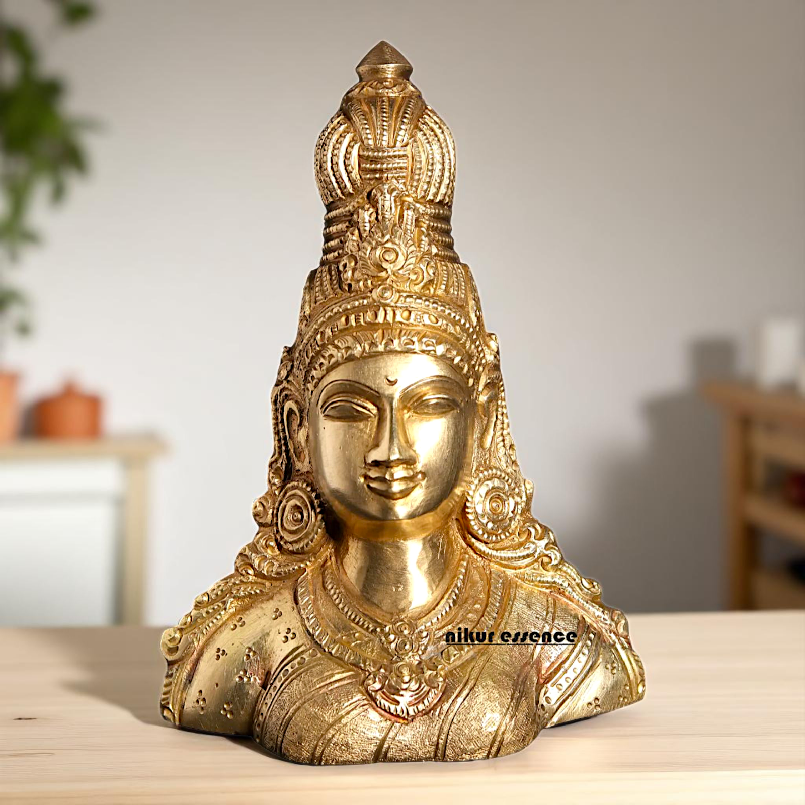 Goddess Parvati Maa Head face Bronze/Panchaloha idol - 5 Inches Nikuressence