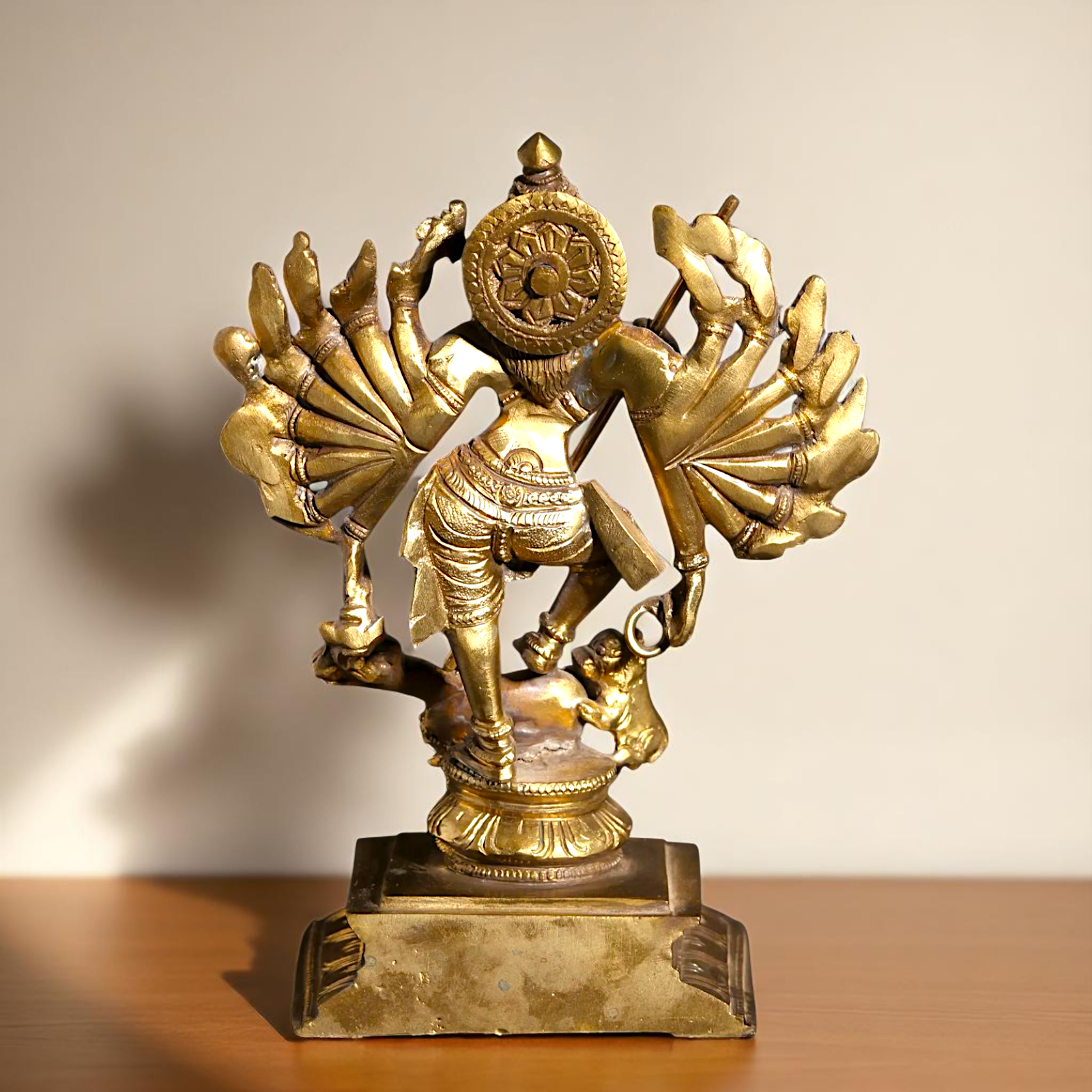 Goddess Mahishasura Mardini Durga Maa Bronze/Panchaloha idol - 8 Inches Nikuressence