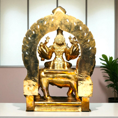 Big Durga Sherawali Maa Devi Seated on Lion with Blessing Bronze/Panchaloha idol - 27 Inches Nikuressence