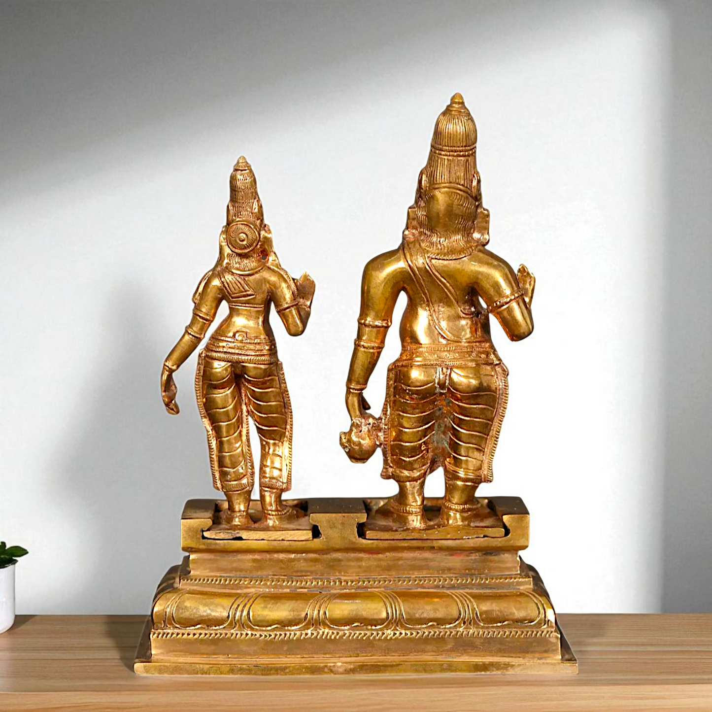 Agastya Muni with Goddess wife Lopamudra Standing with Blessing Bronze/Panchaloha idol - 9 Inches Nikuressence