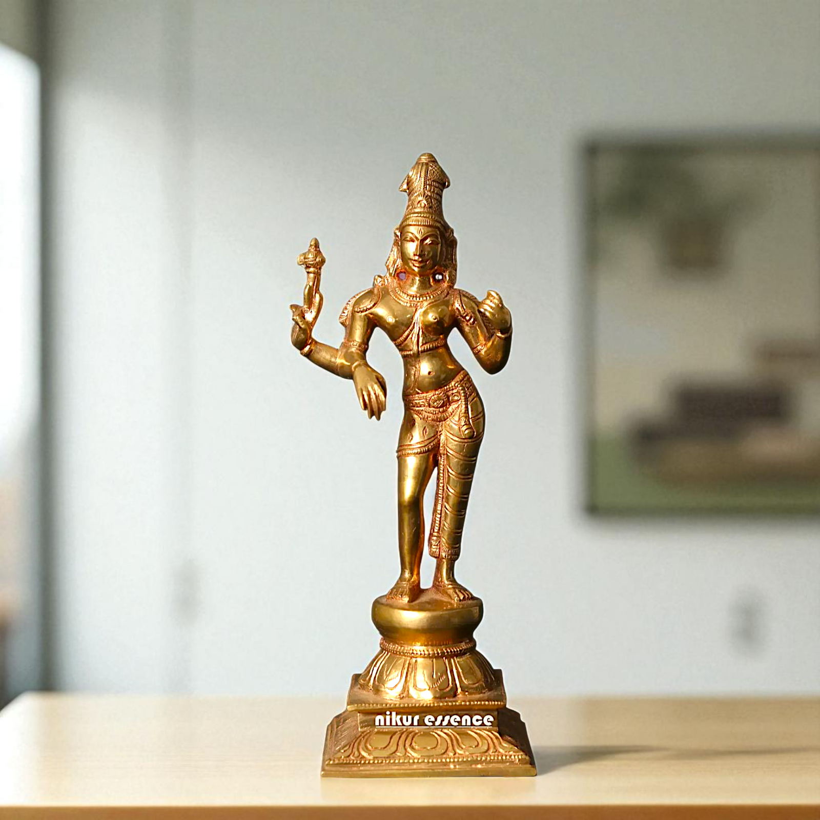 Ardhanarishvara Standing with Blessing Bronze/Panchaloha idol - 9 Inches Nikuressence