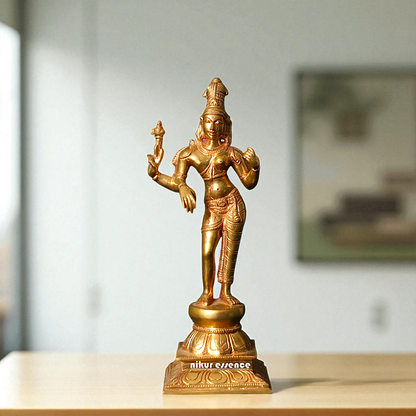 Ardhanarishvara Standing with Blessing Bronze/Panchaloha idol - 9 Inches Nikuressence