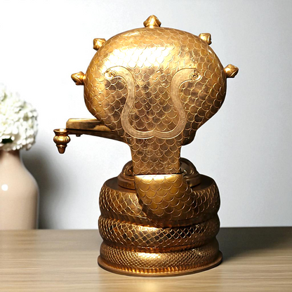 Shiva Linga with sheshnag and Nandi Bronze/Panchaloha idol - 26 Inches Nikuressence