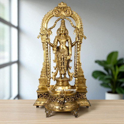 Lord Vishnu God Blessing standing Pooja Bronze/Panchaloha idol - 40 Inches Nikuressence