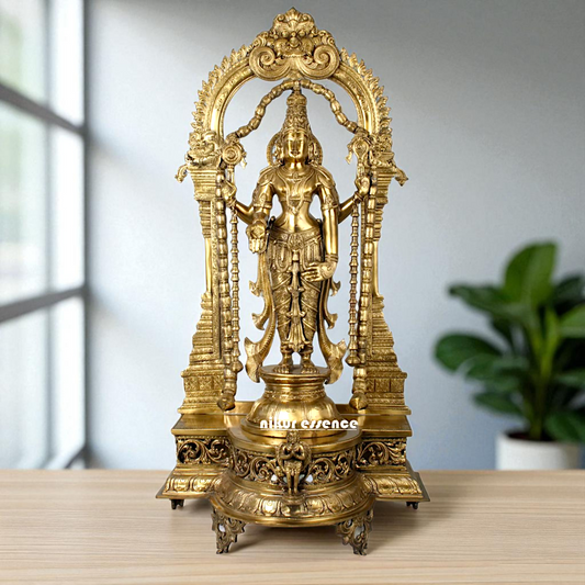 Lord Vishnu God Blessing standing Pooja Bronze/Panchaloha idol - 40 Inches Nikuressence