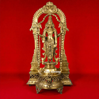 Lord Vishnu God Blessing standing Pooja Bronze/Panchaloha idol - 40 Inches Nikuressence