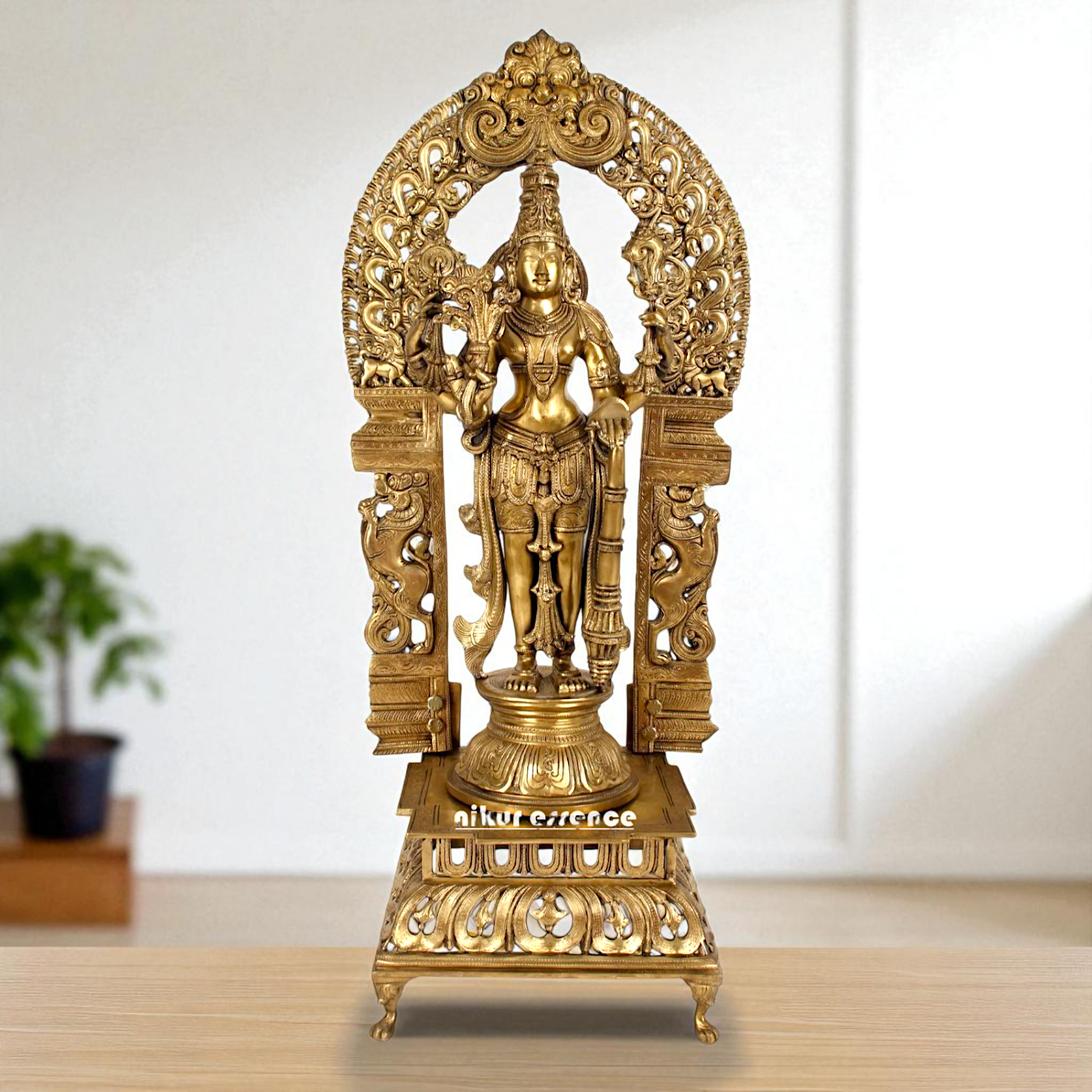 Big Vishnu Bhagwan Standing with Blessing Bronze/Panchaloha idol - 39 Inches Nikuressence