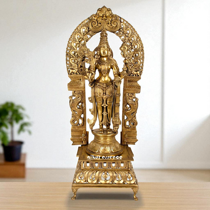 Big Vishnu Bhagwan Standing with Blessing Bronze/Panchaloha idol - 39 Inches Nikuressence