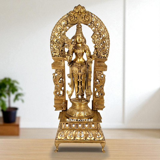 Big Vishnu Bhagwan Standing with Blessing Bronze/Panchaloha idol - 39 Inches Nikuressence