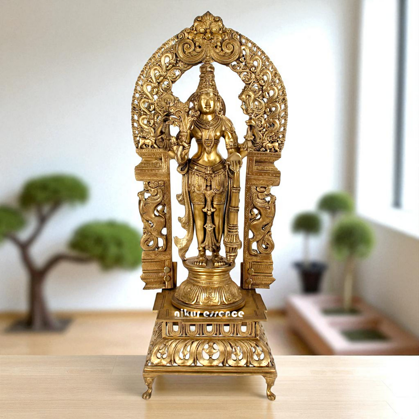 Big Vishnu Bhagwan Standing with Blessing Bronze/Panchaloha idol - 39 Inches Nikuressence