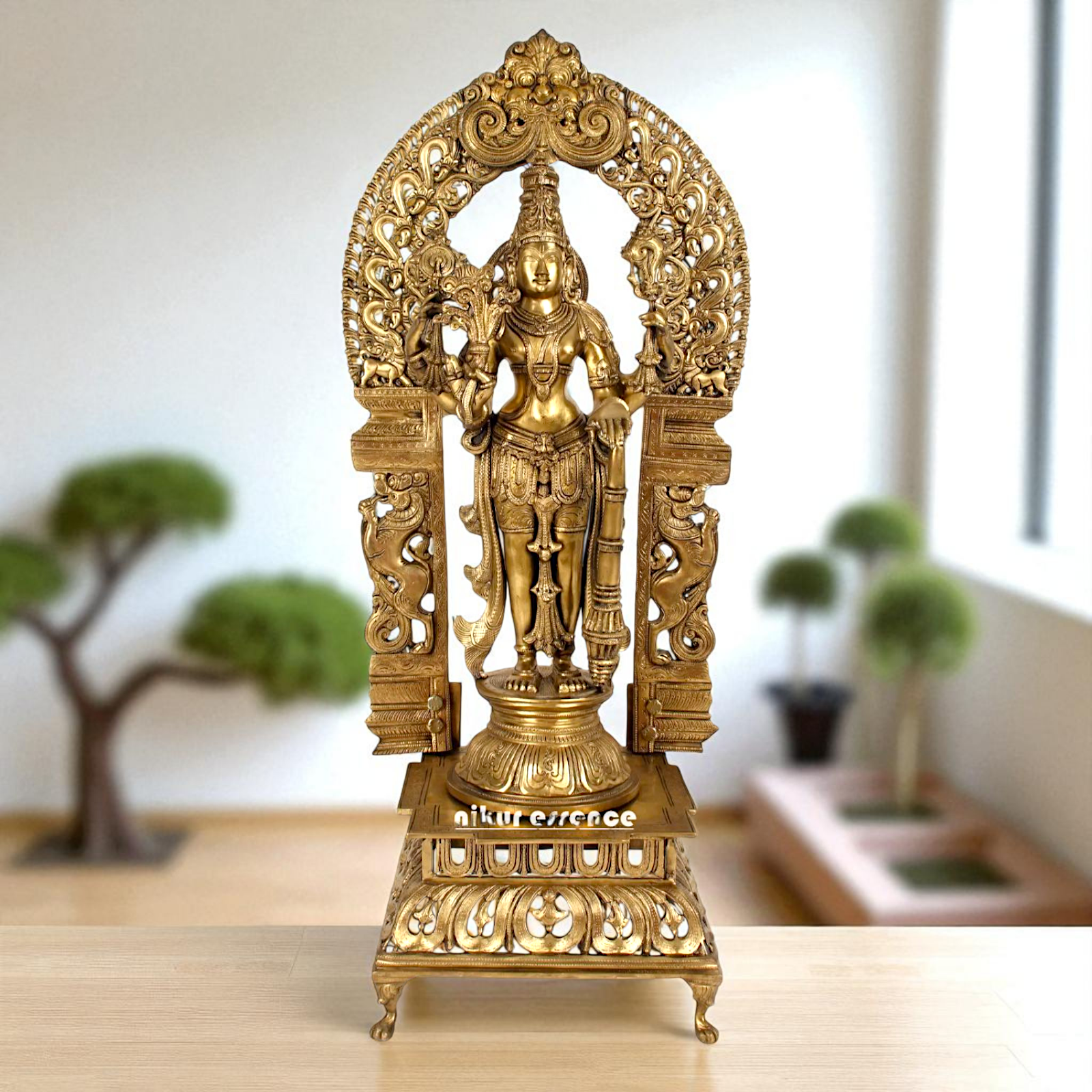 Big Vishnu Bhagwan Standing with Blessing Bronze/Panchaloha idol - 39 Inches Nikuressence