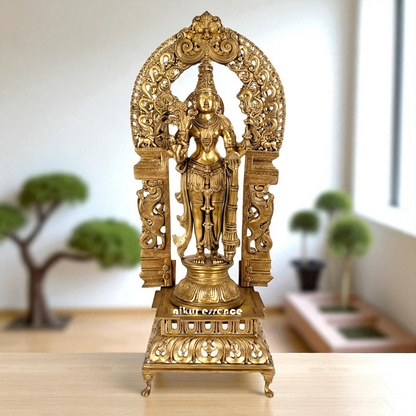 Big Vishnu Bhagwan Standing with Blessing Bronze/Panchaloha idol - 39 Inches Nikuressence