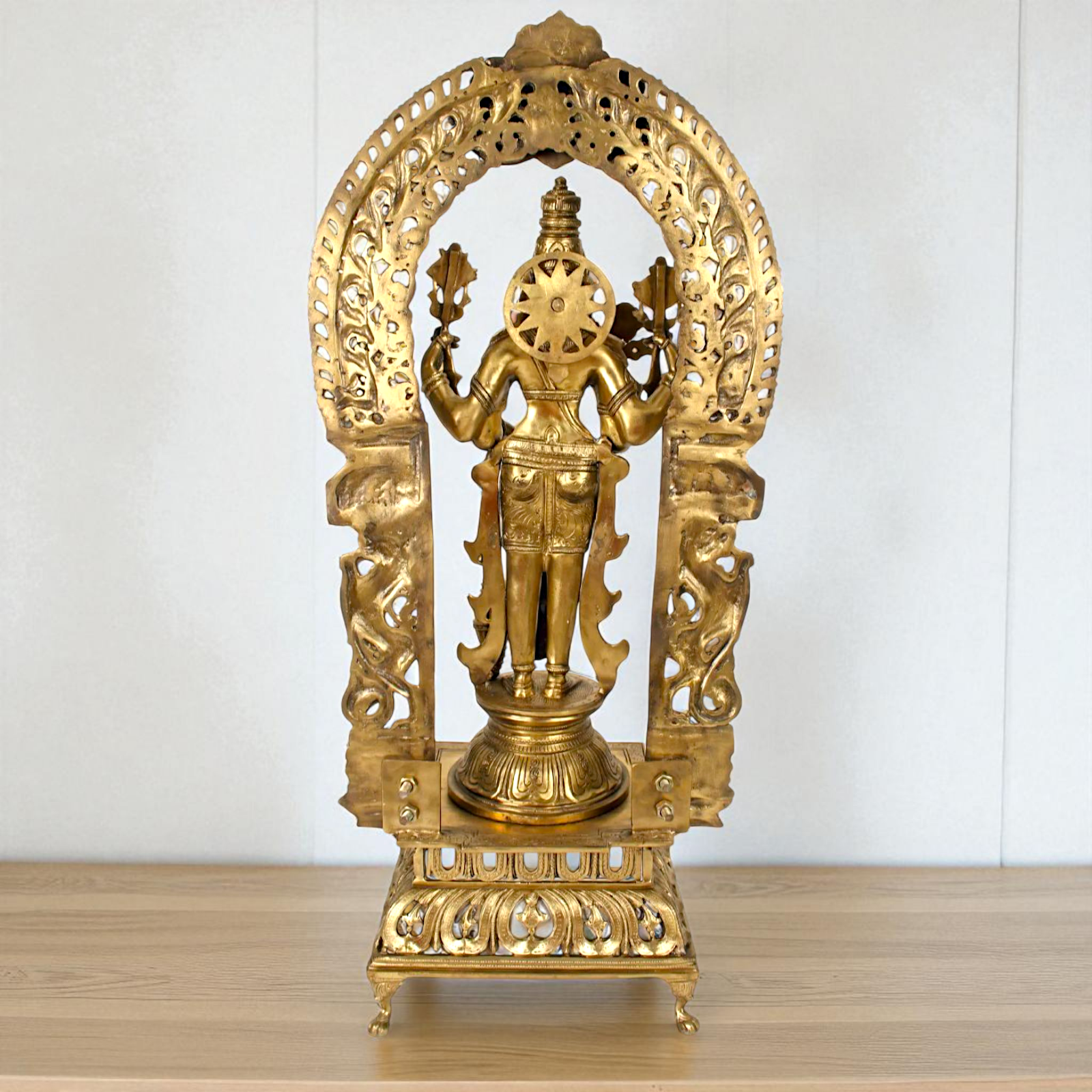 Big Vishnu Bhagwan Standing with Blessing Bronze/Panchaloha idol - 39 Inches Nikuressence