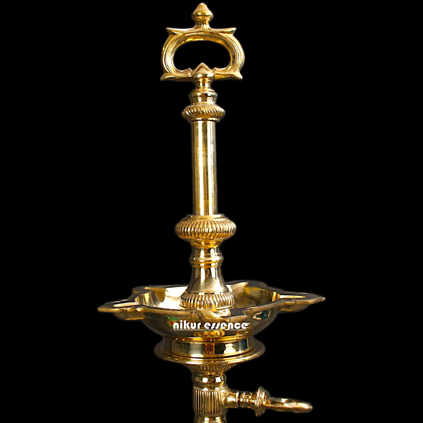 Big Kuthu Vilakku Diya oil lamp spiritual Worship Bronze/Panchaloha - 38 Inches Nikuressence