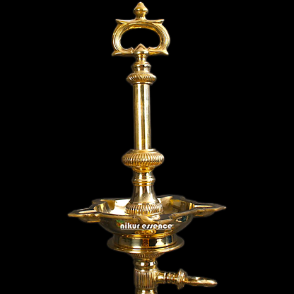 Big Kuthu Vilakku Diya oil lamp spiritual Worship Bronze/Panchaloha - 38 Inches Nikuressence
