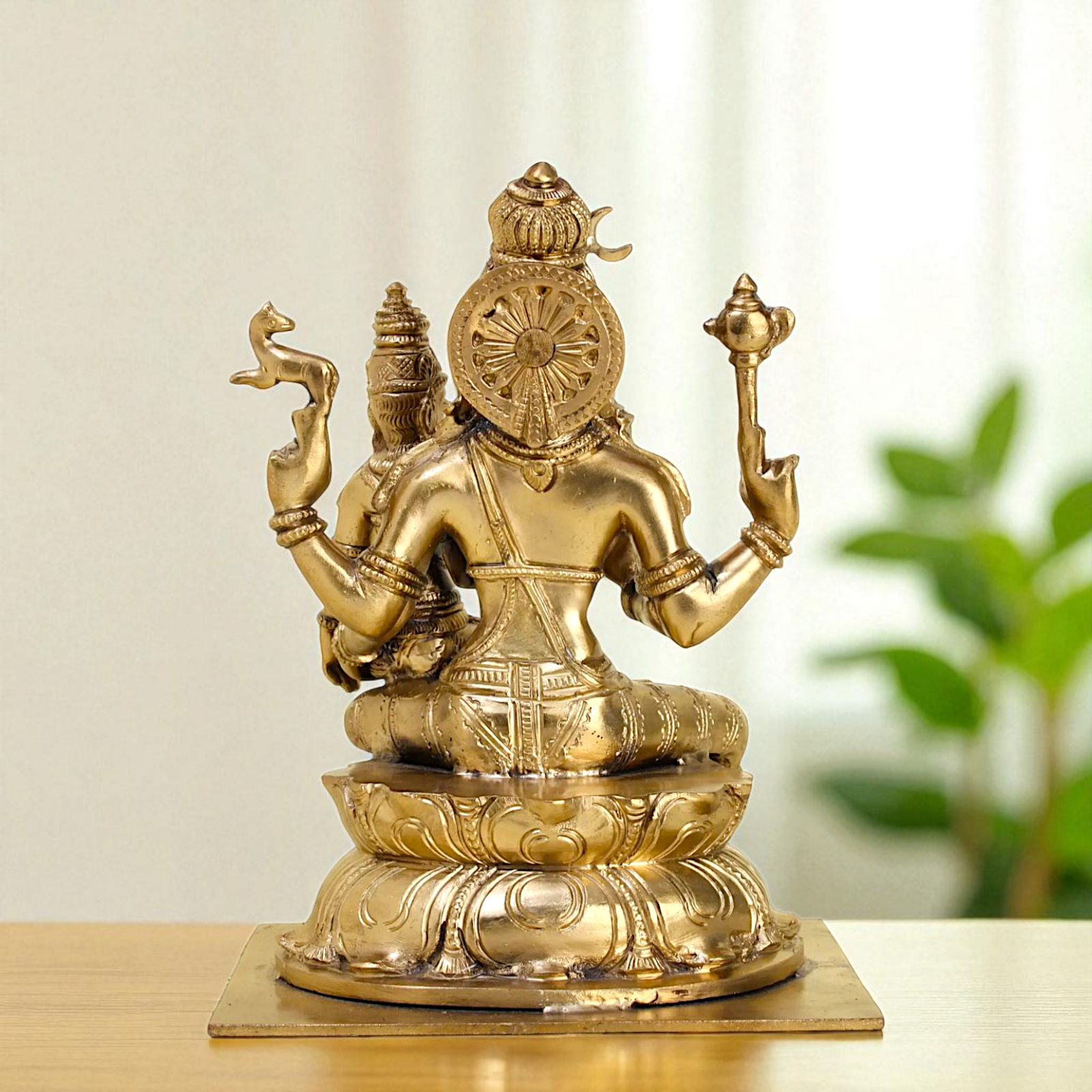 Pashupatinath shiva with Goddess Parvati Devi seated Blessing Bronze/Panchaloha idol - 8 Inches Nikuressence