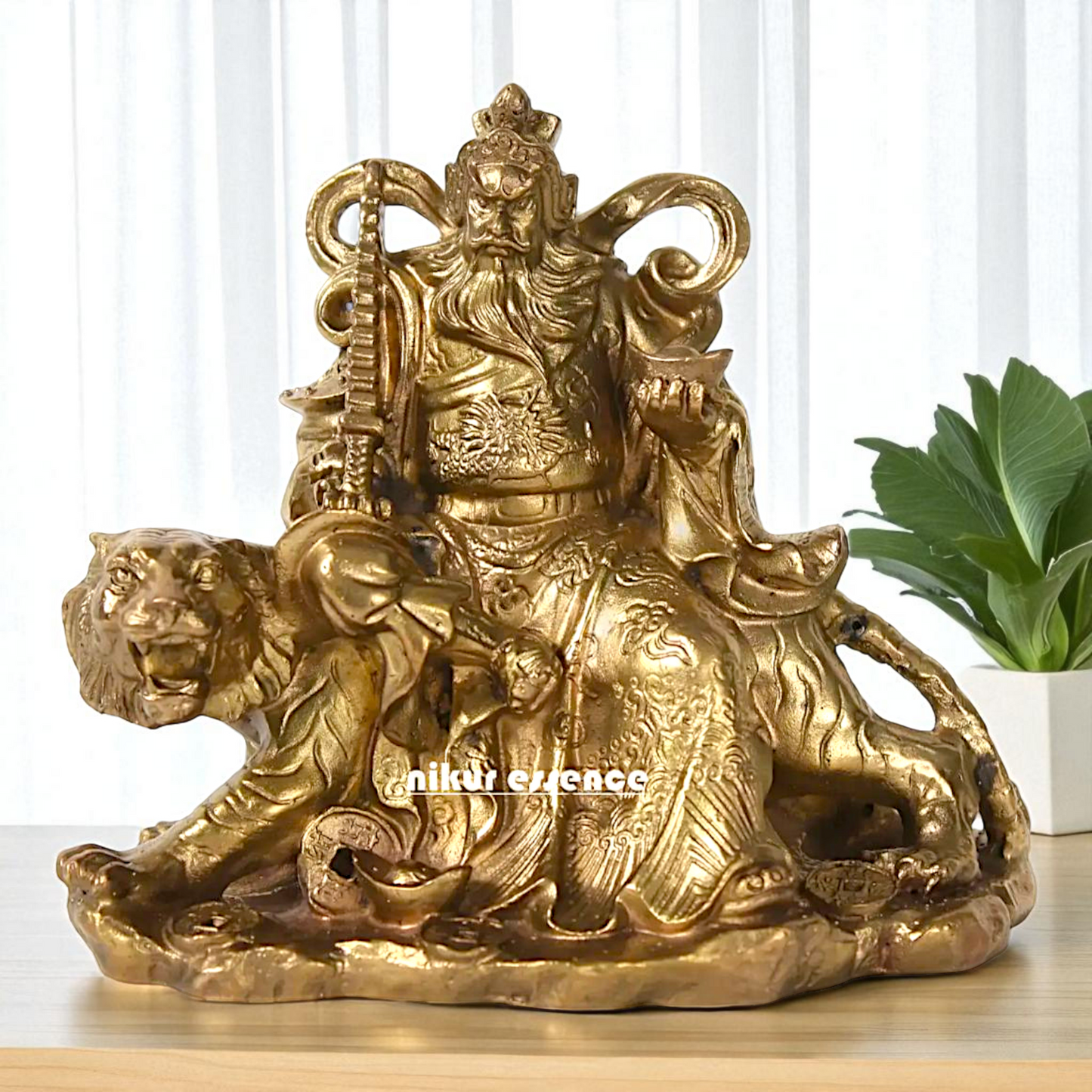 Bronze/Panchaloha Zhao Gongming home decor statue - 5 Inches Nikuressence