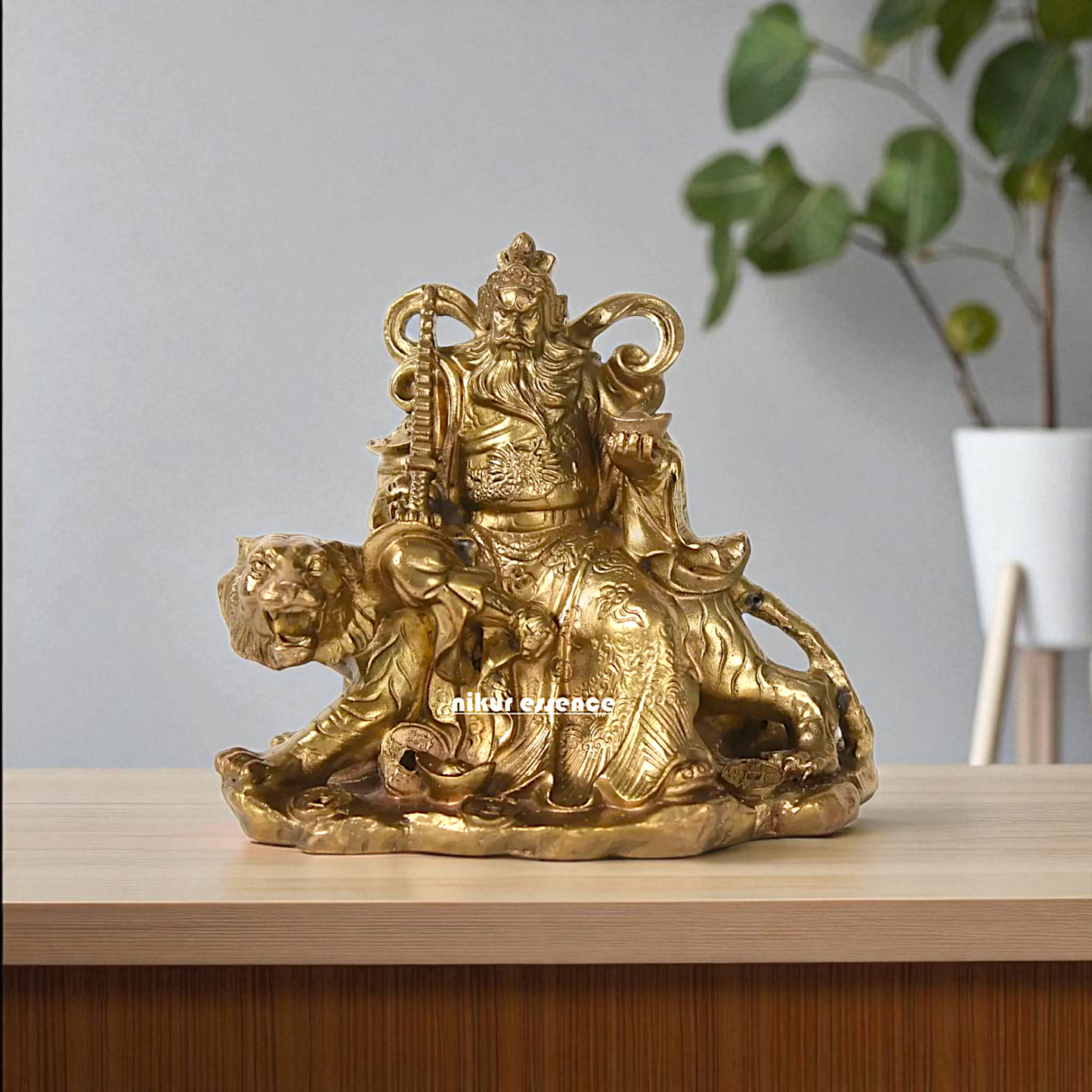 Bronze/Panchaloha Zhao Gongming home decor statue - 5 Inches Nikuressence