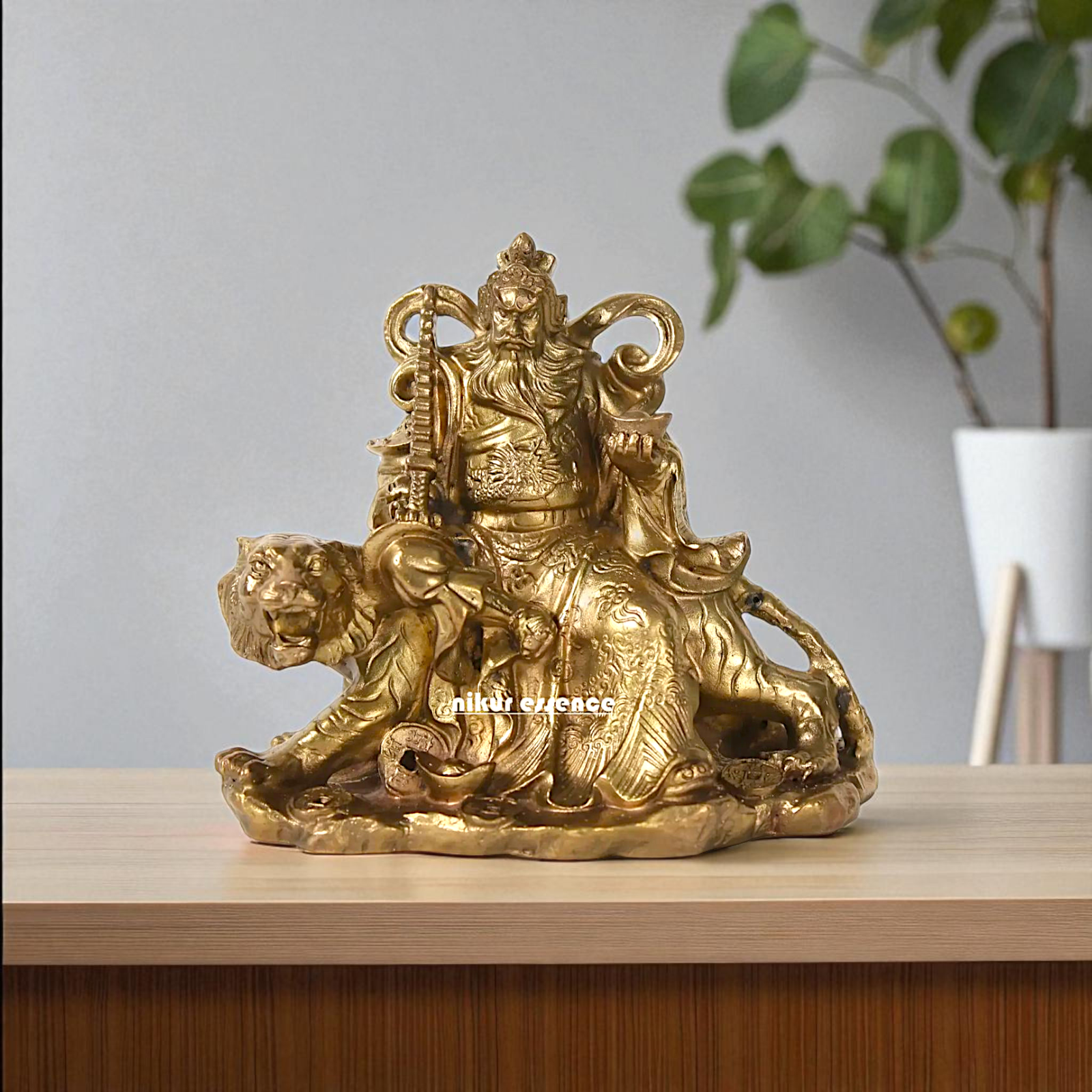 Bronze/Panchaloha Zhao Gongming home decor statue - 5 Inches Nikuressence