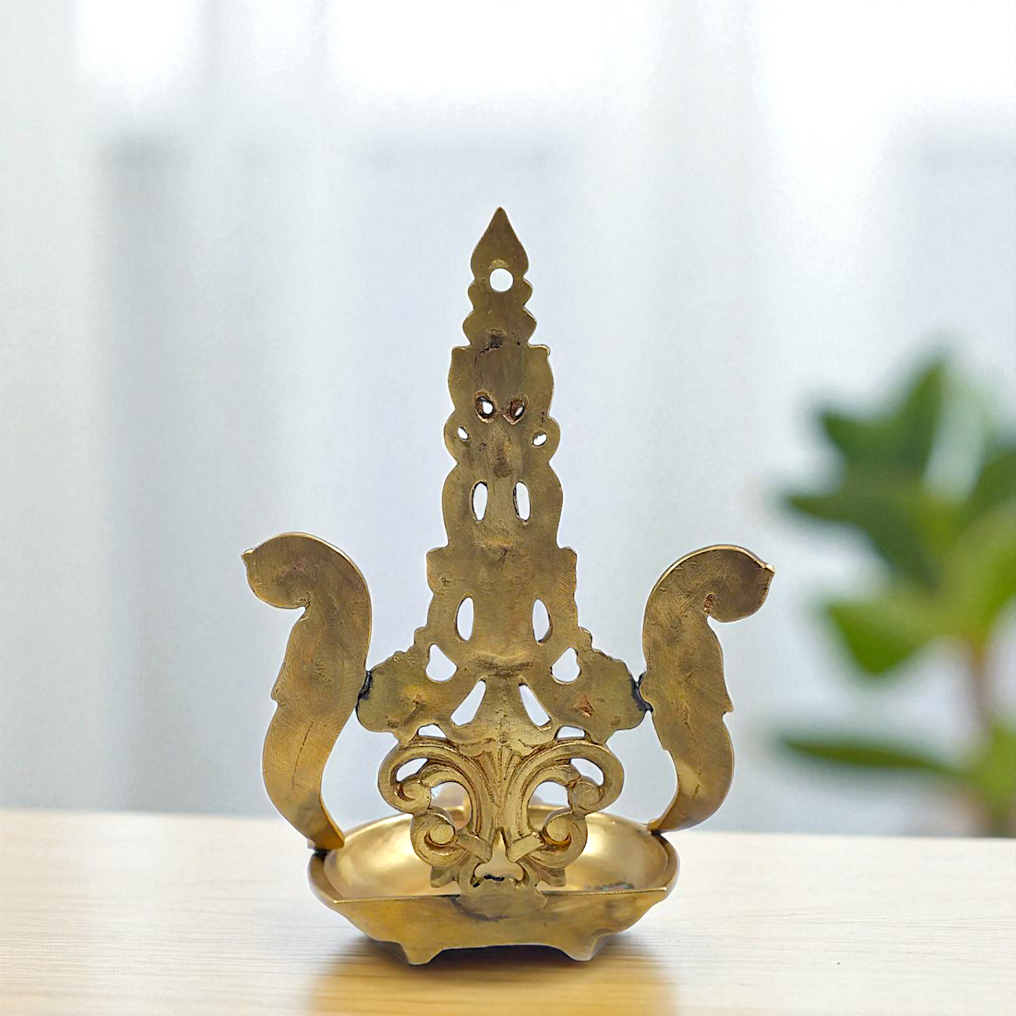 Parrot Diya wall decor oil lamp Bronze/Panchaloha - 8 Inches Nikuressence