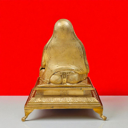 Sri Raghavendra Swamy Seated with Blessing Bronze/Panchaloha idol - 1 Feet Nikuressence