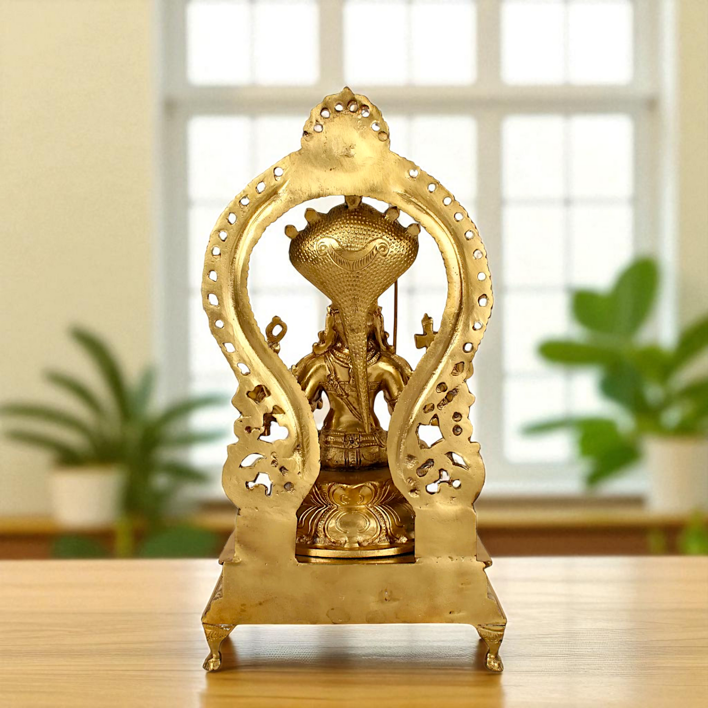 Bronze Mariamman Durga Devi Mata Seated on throne with sheshnag Panchaloha idol - 16 Inches Nikuressence