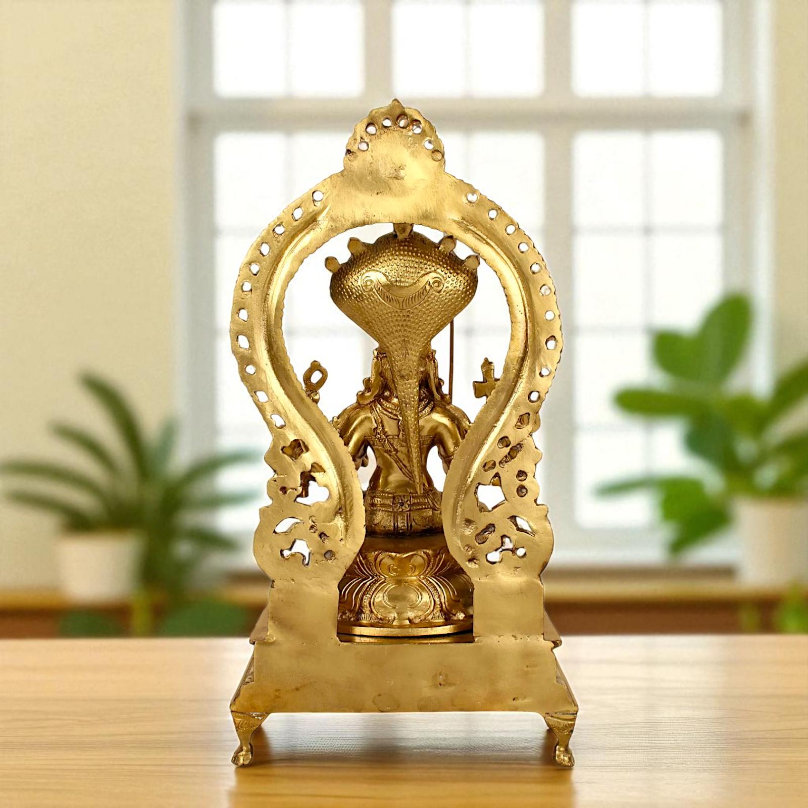 Bronze Mariamman Durga Devi Mata Seated on throne with sheshnag Panchaloha idol - 16 Inches Nikuressence