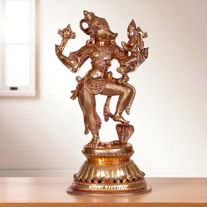 Varaha Vishnu Standing with Lakshmi Blessing Bronze/Panchaloha idol - 9 Inches Nikuressence
